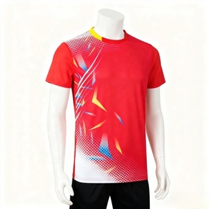 T-shirt pour homme en maille à manches courtes, doux, 100% polyester, imprimé par sublimation, motif personnalisé, logo, séchage rapide, respirant - Product Image 1