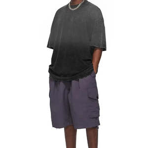 T-shirt brodé délavé à l'acide, streetwear, 100% coton, avec logo personnalisé, t-shirts oversize pour hommes - Product Image 1