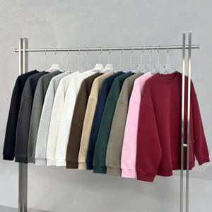 <b>Men's</b> Oversized Cotton Fleece Sweatshirt Crewneck <b>Pullover</b> Sweatshirts Custom Logo Embroidery Blank Plain Sweatshirts for <b>Men's</b> - Product Image 1