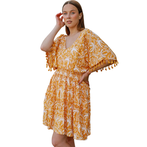 Vestido Mini Estampado con Cuello en V para Mujer, Ropa de Moda - Product Image 1