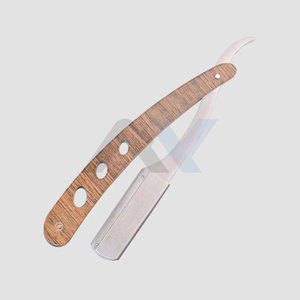 Navaja de Afeitar Plegable para Hombre de Alta Calidad con Logotipo Personalizado, Navaja de Afeitar Profesional con Mango de Madera, Afeitado en Húmedo Clásico - Product Image 1