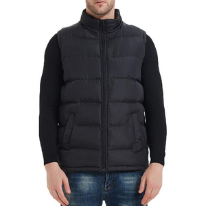 Breathable Unisex Thick Puffer Vest Sleeveless <b>Quilted</b> Jacket 100% Nylon Stand Collar Patchwork Waterproof Reversible - Product Image 5