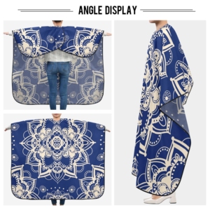 Nouvelle Arrivée Promotionnelle : Cape de Salon Imperméable Personnalisable avec Logo, Faible MOQ, Fermeture à Boutons Ajustable, Cape de Barbier Professionnelle à Imprimé Floral - Product Image 5