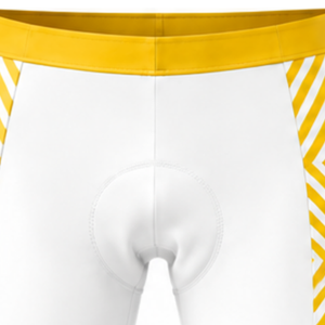 White Golden Yellow <b>Padded</b> <b>Cycling</b> <b>Shorts</b> Custom Breathable Quick Dry Stretch Bicycle Road Racing Training Performance Wear - Product Image 4