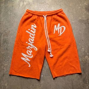 Custom Gray Embroidered Men's <b>Sweatpants</b> Jogger <b>Shorts</b> Cotton Fleece Wholesale OEM Logo Casual Sportswear Track Pants - Product Image 2