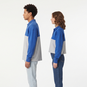 Custom Men's & <b>Women</b> Baggy Regular Fit <b>Polo</b> <b>Shirt</b> Loose Fit Drop Shoulder Full Length Sleeve Turn Collar Cotton <b>Polo</b> <b>Shirt</b> - Product Image 3