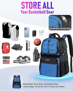 Bolsa de Baloncesto Espaciosa para Jugadores con Espacio de Almacenamiento Separado para Zapatos, Ropa y Objetos Personales - Product Image 2