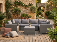 Ensembles de meubles de salon de haute qualité en vente chaude, en osier synthétique, ensembles de salon Antigua avec un design moderne simple et élégant