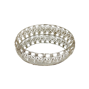 Handmade Silver <b>Round</b> New Metal <b>Serving</b> <b>Trays</b> for Tabletop Decoration and Gifting in Customized Sizes Shapes and Polish - Product Image 3