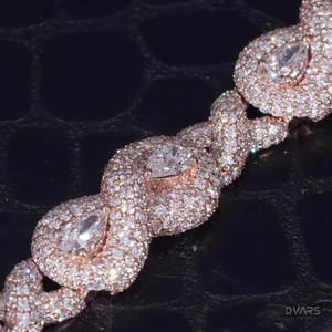 Dvars DBM-05เพชรอินฟินิตี้คิวบาเชื่อมกำไลข้อมือ Moissanite CROSS 925เงินสเตอร์ลิงชุบทอง gci gidgl ได้รับการรับรอง - Product Image 3