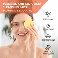 OEM ODM Tampons Nettoyants au Curcuma et à l'Acide Kojique, Éclaircissants, Blanchissants, Exfoliants pour Taches Brunes, Personnalisables