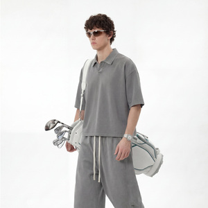 Camiseta Polo Corta Oversize Personalizada al por Mayor para Hombre, Camisetas Polo de Diseño Holgadas, Camiseta Polo de Golf con Teñido Pigmentado para Hombre - Product Image 4