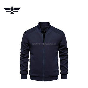 Veste en jean décontractée pour homme EMPIRE TREND WEARS, couleur personnalisée, col montant, logo frontal, toile texturée légère - Product Image 5