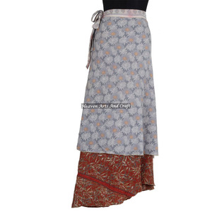 2026 Modern Style Magic <b>Wrap</b> Adult Petticoat Women Long <b>Skirt</b> 2 Layer Reversible Magic Silk Saris <b>Wrap</b> Long <b>Skirt</b> Indian Magic - Product Image 5