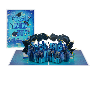 Carte de vœux 3D pop-up « You Did It » en gros, faite à la main, pour félicitations, artisanat en papier, carte cadeau de célébration - Product Image 3