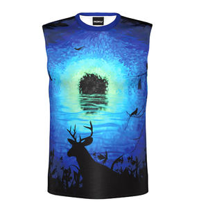 Camiseta de gimnasio sin mangas unisex, ropa informal de entrenamiento transpirable con logotipo personalizado y patrón de impresión único - Product Image 1