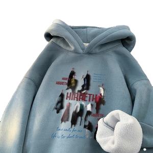 Sudadera con Capucha de Invierno Estilo Coreano Vintage para Hombre, Gruesa, Felpa, 100% Algodón, Talla Grande, Manga Larga - Product Image 3