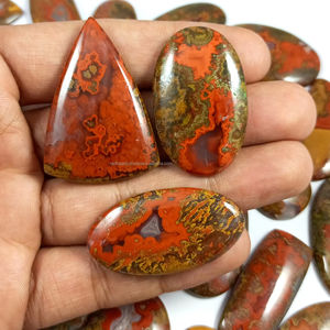 พลอยอาเกตธรรมชาติทรงหลังเบี้ยสำหรับงานออกแบบเครื่องประดับ หินสำหรับงานพันลวดทำจี้ - Product Image 1