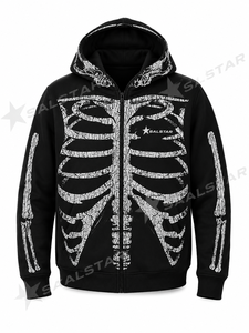 Sudadera con Capucha Sublimada con Estampado de Esqueleto Gótico al por Mayor, Sudadera con Capucha Personalizada con Gráficos para Fiestas de Halloween, Fabricante - Product Image 4