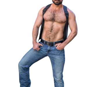 Camisa de Cuero Roja para Hombre, Estilo Berlin Bar, con Tirantes Elegantes, Estilo Formal, Sin Mangas, de Secado Rápido y Transpirable - Product Image 1