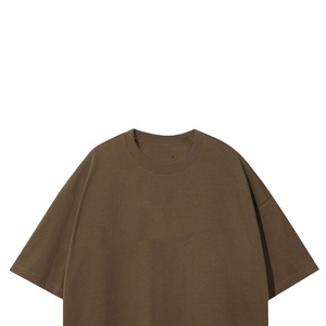 Camiseta de hombre de algodón 100% tejida, oversize, lisa, con logo personalizado, antiarrugas, manga corta, en blanco, lavado ácido, estilo vintage, para gimnasio - Product Image 4