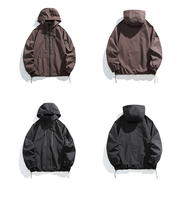 Fabricant de coupe-vent à capuche streetwear |   Vestes de sport pour hommes, mode urbaine, automne, logo sur le devant, motif à carreaux, légères