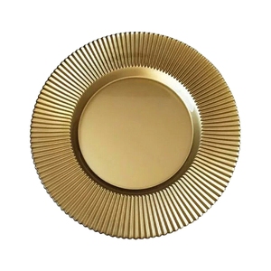 ฐานรองจานทรงกลมสีทองโบราณลายหินกรวดนูนขอบหยัก - Product Image 6