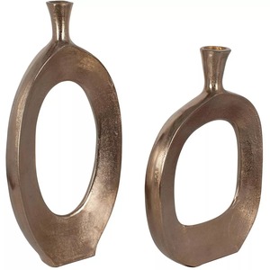 Hot Selling Silent Curve Handmade <b>Bronze</b> Tabletop <b>Vase</b> 18x14 Inch Rustic Decorative Flower Holder - Product Image 1