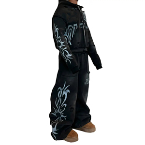 Customized Streetwear Hip Hop <b>Oversized</b> PATCHED <b>SWEATPANTS</b> and HOODIE with Pockets Sweatsuit Tracksuit - Product Image 6