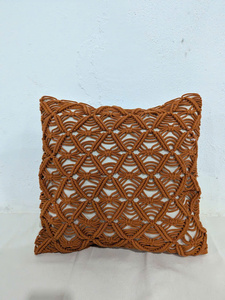 Funda de Cojín Decorativa Boho, Funda de Almohada de Macramé Hecha a Mano, Funda de Almohada de Algodón para Decoración de Sala de Estar - Product Image 3