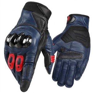 Gants de moto en cuir à doigts rigides, équipement de course en fibre de carbone, compatibles écran tactile, pour motards aux États-Unis et en Europe - Product Image 5