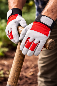 Gants en cuir pour manutention mécanique, travail manuel, adhérence durable, fermeture au poignet, OEM, usage industriel B2B sur chantier - Product Image 2