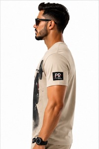 เสื้อยืดผู้ชายทรงหลวมไหล่ตก พิมพ์โลโก้ 3 มิติแบบนูน  ผ้าฝ้าย 100% หนัก 210GSM เป็นมิตรต่อสิ่งแวดล้อม แห้งเร็ว รับสั่งทำ - Product Image 2