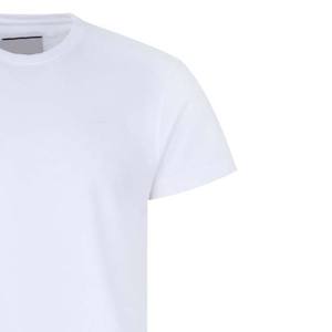 T-shirt Homme Col Rond Manches Courtes Uni Teint Uni Coton Polyester Blanc Marque de Mode Unique Été Grammage Lourd - Product Image 2