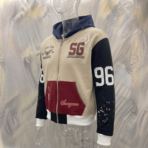 Chaqueta con Capucha para Hombre Snowgrace, Beige, Negro, Rojo, con Logotipo SG Estampado, Estilo Casual, para Otoño, Corte Regular - Product Image 2