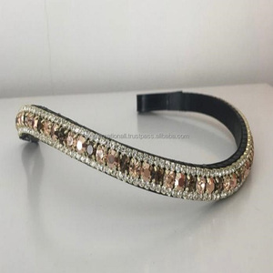 Cristal de alta calidad, banda de cejas ostentosa, 3 filas, dorado y transparente, cadena de metal decorativa, superventas - Product Image 3
