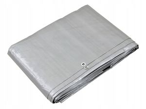 Bâche industrielle personnalisée, résistante, enduite de PE, imperméable, ignifuge, avec œillets argentés tissés renforcés - Product Image 5