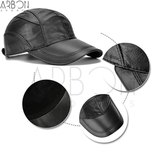 Casquettes en cuir pour adultes, fabriquées sur mesure, de qualité supérieure, pour le sport en plein air, automne-hiver, avec le meilleur prix et un bon fournisseur. - Product Image 4