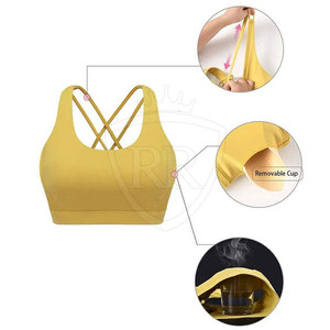High Quality Breathable Simple Women Sports Bra Front Logo High Support Yoga Sports Bra Wholesale Best Selling 2026 - Product Image 2