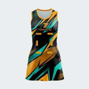 Maillots de netball personnalisés par sublimation, design gratuit, 100% polyester, antibactériens, écologiques, pas chers pour adultes - Product Image 3