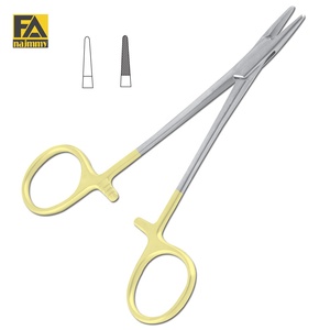 Pinces hémostatiques en acier inoxydable avec poignée jaune pour usage médical, porte-aiguille personnalisé - Product Image 1