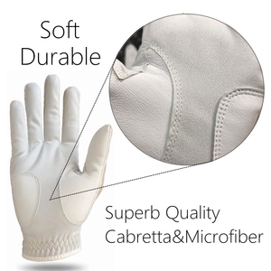 Gant de golf en cuir Cabretta marron clair, respirant, à doigts entiers, à enfiler, pour main droite, unisexe, sport - Product Image 2