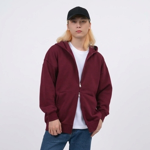 Sweat-shirt à capuche double zip en molleton bouclette 400 GSM pour homme, coupe ample, lourd, streetwear d'hiver, personnalisable OEM, vente en gros - Product Image 3
