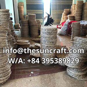 Non-Slip Seagrass Placemats <b>Round</b> Handwoven <b>Table</b> <b>Mats</b> Natural Straw Charger Plates for Glass Dining Surfaces - Product Image 6