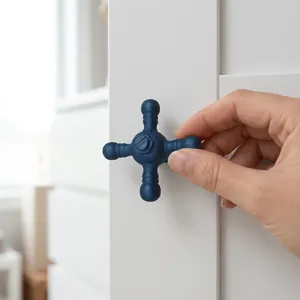 Poignées de meuble en fer texturé noir en forme de robinet, accessoires de quincaillerie détachables pour porte, prix le plus bas - Product Image 4