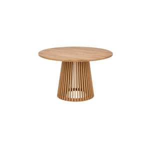 Ensemble de salle à manger ARTERRA en teck premium, table ronde à lattes sur piétement, chaises modernes pour maison et villa - Product Image 4