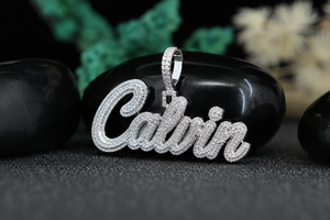 Collier Pendentif Personnalisé en Argent Sterling 925 Effet Diamant Glacé, Bijou Hip Hop de Luxe, Pendentif Personnalisé Entier - Product Image 6