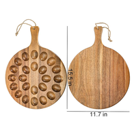 Plateau à œufs farcis en bois à 24 emplacements, vente en gros, accessoires de cuisine, ensemble de plateaux à œufs farcis en bois personnalisés, support à œufs en bois rustique