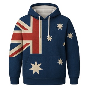 Sudadera con Capucha de Alta Calidad, Ecológica, con Bandera Australiana, Sublimación Completa, Talla Grande, 100% Poliéster, 330GSM, Transpirable - Product Image 1