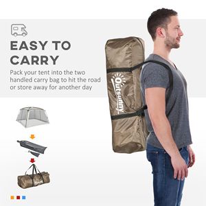 Tenda con Zanzariera 3,6x3,6m UV50+ 2 Porte Facile da Montare con Borsa per il Trasporto Bianca per Attività di Campeggio all'Aperto con Struttura a Due Camere - Product Image 4